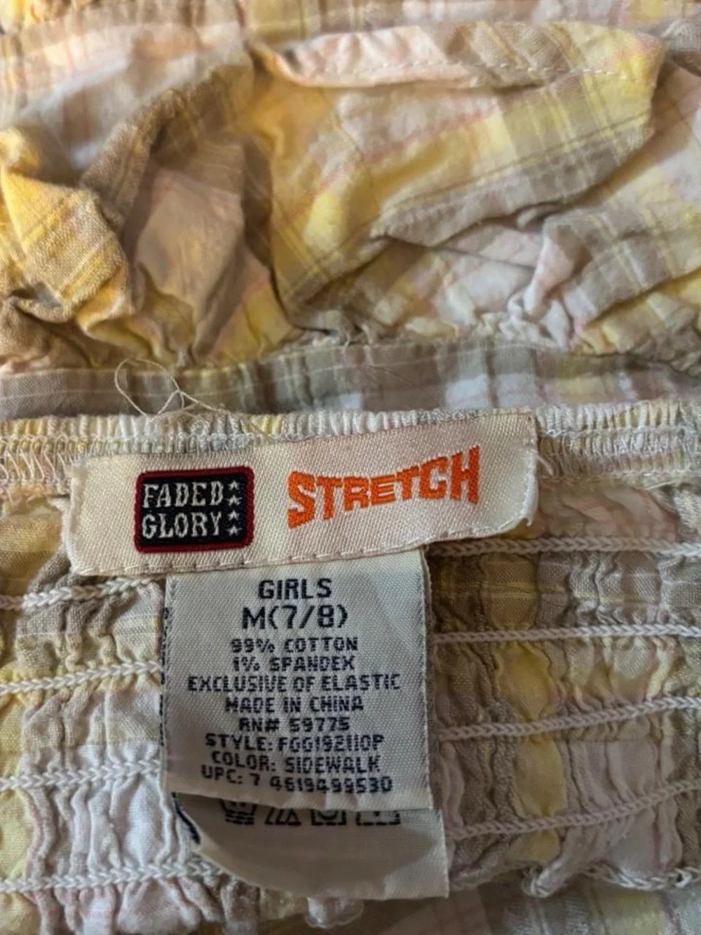 Faded Glory Yellow Plaid Ruffle Skirt